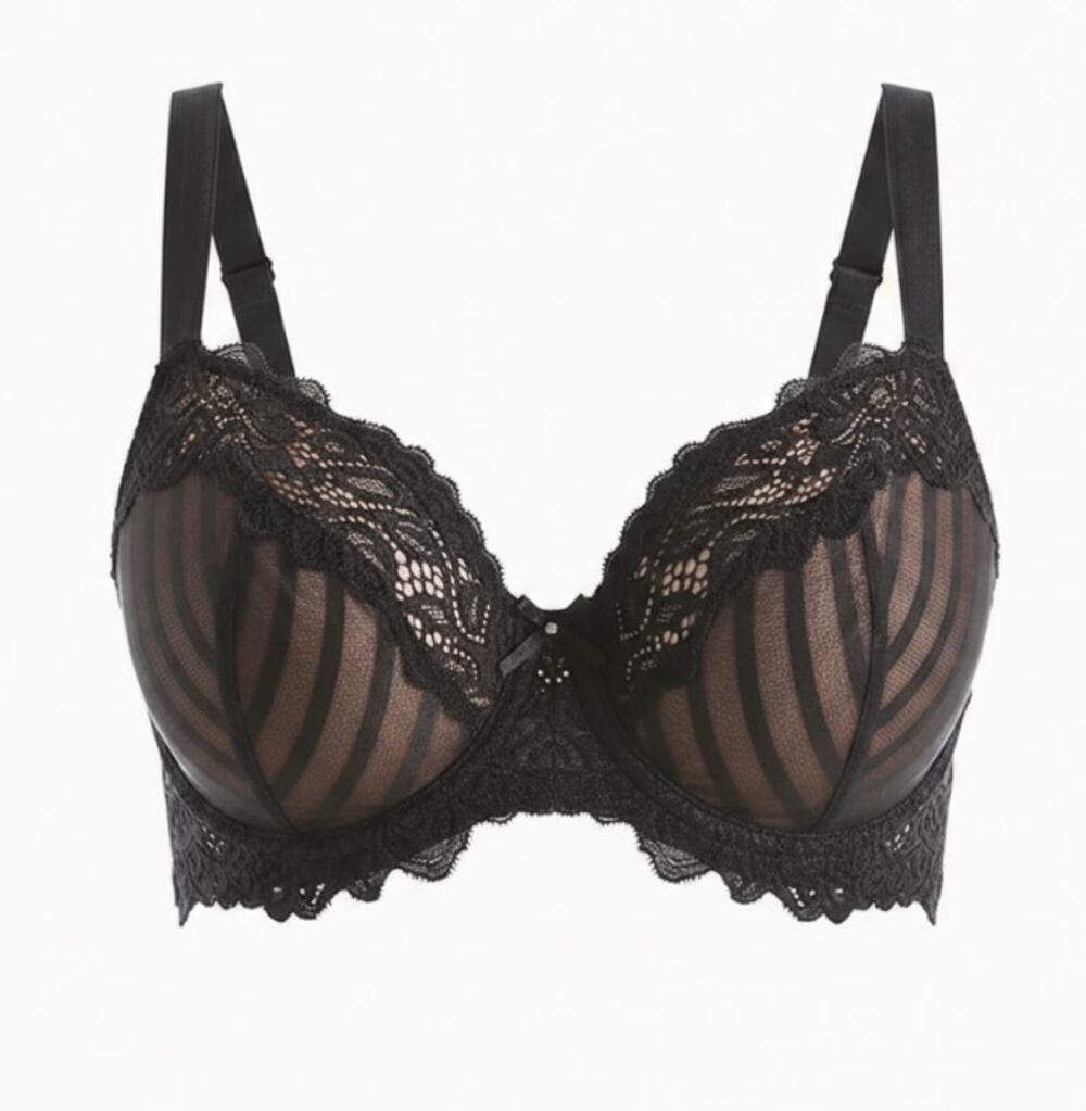 Lunaire Whimsy Barbados Lace Demi Black Bra 15211 Size Women's 34D